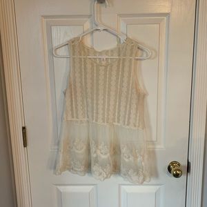 Cream Lace Tank Top size Small